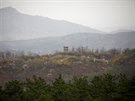 Severokorejská strání v nedaleko hranic s Jiní Koreou