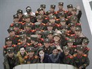 Vojenské náklaáky v Pchjongjangu (19. dubna 2017)