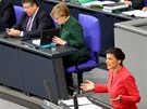 Sahra Wagenknechtová ení ve Spolkovém snmu. (23. listopadu 2016)