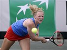 Kateina Siniaková bhem semifinále Fed Cupu na Florid.