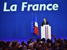 Emmanuel Macron na tiskové konferenci po oznámení pedbných výsledk voleb...