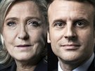 Kandidáti na francouzského prezidenta. Zleva Francois Fillon, Marine Le Penová,...