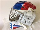 Maska brankáe Pavla Francouze pro hokejové mistrovství svta 2017.