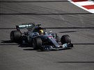 Lewis Hamilton v kvalifikaci na Velkou cenu Ruska