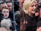 Dlníci vypískali Macrona. Le Penovou vítali