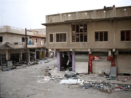 Zniené domy v západním Mosulu. (11. dubna 2017)
