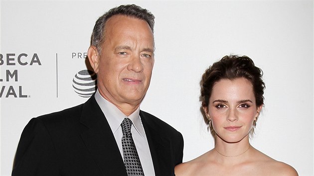 Tom Hanks a Emma Watsonová na filmovém festivalu Tribeca v New Yorku.