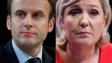 V druhém kole francouzských prezidentských voleb se utkají Emmanuel Macron a...