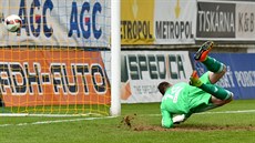 Fotbalisté Jakub Hora (vpravo) a Jan Voahlík (vlevo) slaví vstelený gól, ilustraní foto.