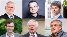 Prezidenttí kandidáti: (horní ada zleva) Miroslav Frajbi, Otto Chaloupka,...