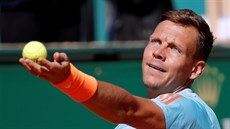 Tomá� Berdych ve t�etím kole turnaje v Monte Carlu.