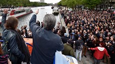 Francouzský kandidát na prezidenta Jean-Luc Mélenchon pi pedvolební kampani v...