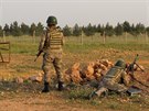 Turecké jednotky ve mst Akcakale na hranicích Sýrie (27. dubna 2017)