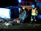 Havárie dodávky na 169. km dálnice D1 u Domaova, pi ní se zranilo est lidí....