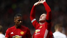 Útoník Manchesteru United Wayne Rooney se raduje z branky v utkání proti...