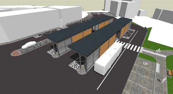 Vizualizace nového terminálu v Hostinném.