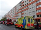 V panelovém dom v Lovosické ulici v Praze hoela praka, plameny se dostaly a...