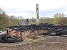 Spálenit po poáru domu ve Výprachticích-Valteicích na Orlickoústecku.
