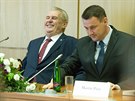 Prezident Milo Zeman s hejtmanem Libereckého kraje Martinem Ptou.