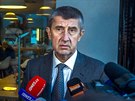 Andrej Babi pichází na veerní jednání ministr hnutí ANO v prhonické...