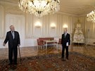 Prezident Milo Zeman a premiér Bohuslav Sobotka na Praském hrad (4. kvtna...