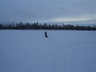 Markéta Peggy Marvanová v jednom ze srub na trati závodu Lapland Extreme...