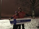 Markéta Peggy Marvanová a Adam Závika v cíli závodu Lapland Extreme Challenge...