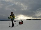 Adam Závika na trati závodu Lapland Extreme Challenge ve Finsku.