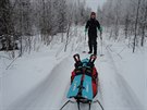 Adam Zvika na trati zvodu Lapland Extreme Challenge ve Finsku.