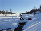 Adam Závika na trati závodu Lapland Extreme Challenge ve Finsku.