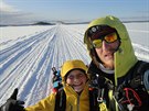 Markta Peggy Marvanov a Adam Zvika na trati zvodu Lapland Extreme...