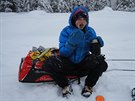 Markéta Peggy Marvanová pi oberstvení na trati závodu Lapland Extreme...