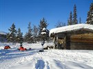 Jeden ze srub na trase závodu Lapland Extreme Challenge ve Finsku.