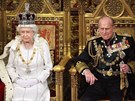 Britská královna Albta II. a její manel princ Philip v Parlamentu (Londýn,...