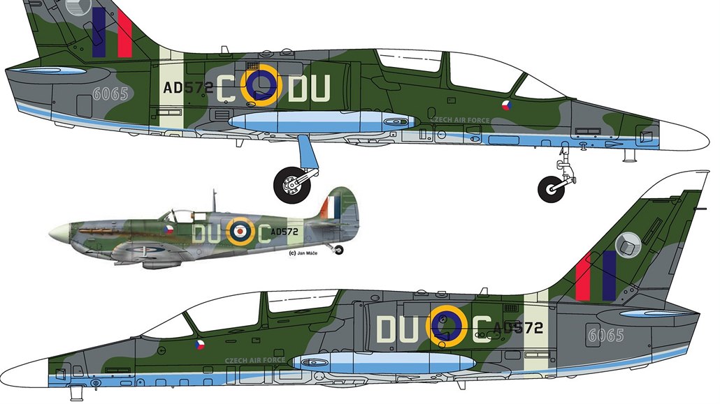 Vizualiazce nást�iku letounu L-159 do barev druhovále�ného stroje Spitfire