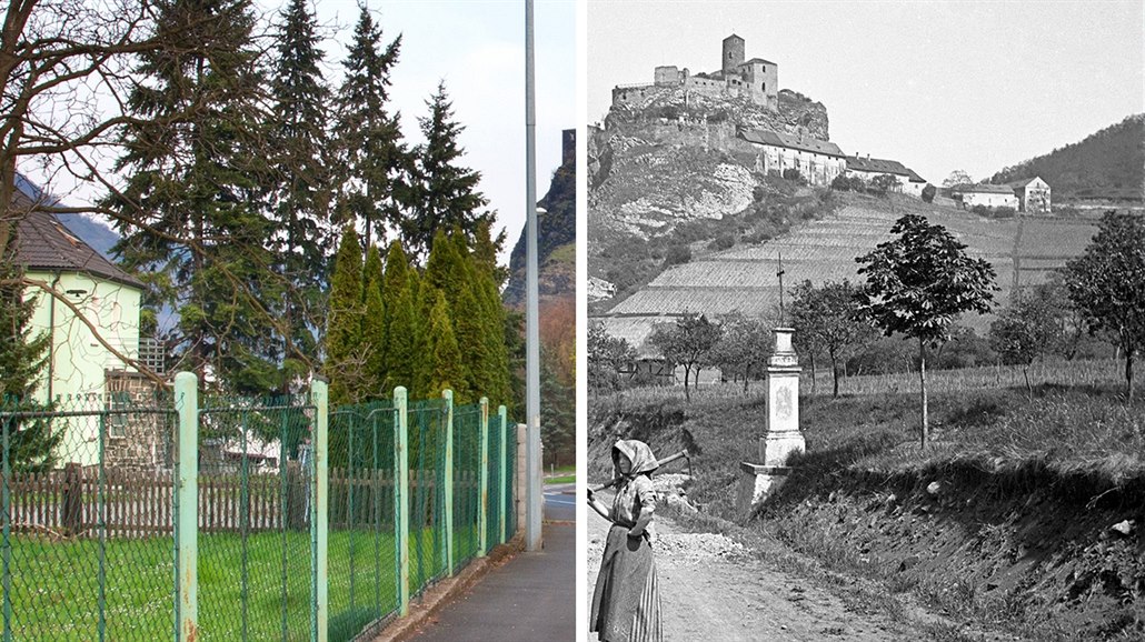 Hrad St�ekov kolem roku 1890 a v sou�asnosti
