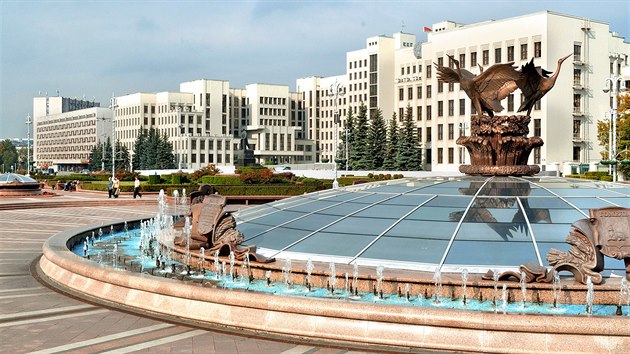 Náměstí Nezávislosti v běloruské metropoli Minsku