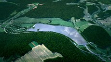 Vizualizace přehrady Nové Heřminovy na Bruntálsku.