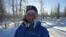 Markéta Peggy Marvanová na trati závodu Lapland Extreme Challenge ve Finsku.