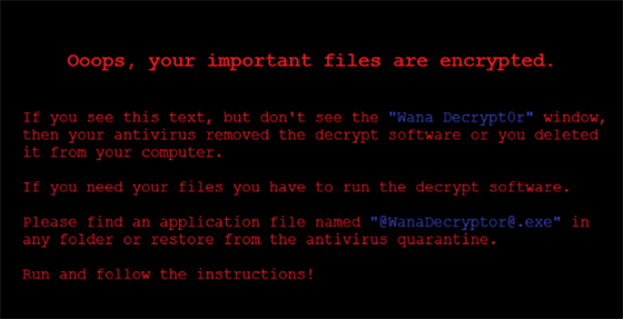 Vydraský viru WannaCry pepíe tapetu na ploe touto informací.