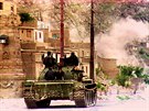 Boje v ulicích Kábulu. Archivní snímek z roku 1993.
