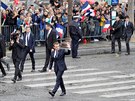 Emmanuel Macron pi ceremoniálu u Vítzného oblouku (14. kvtna 2017)