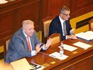 Ministr financí Andrej Babi (ANO) bhem mimoádné schze Snmovny kvli...