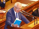 Jaroslav Faltýnek ení bhem mimoádné schze Snmovny kvli nahrávkám, na...