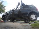 U Kianova na Písecku bourala dv osobní auta.