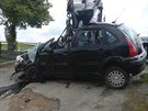 U Kianova na Písecku bourala dv osobní auta.
