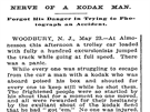 Úryvek z New York Times z roku 1897 o mui, který vytáhl svj fotoaparát Kodak...