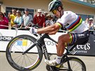 Peter Sagan slaví své vítzství ve tetí etap Tour of California