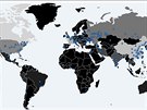 Mapa šíření vyděračského viru WannaCry