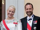 Norská korunní princezna Mette-Marit a korunní princ Haakon (Oslo, 9. kvtna...